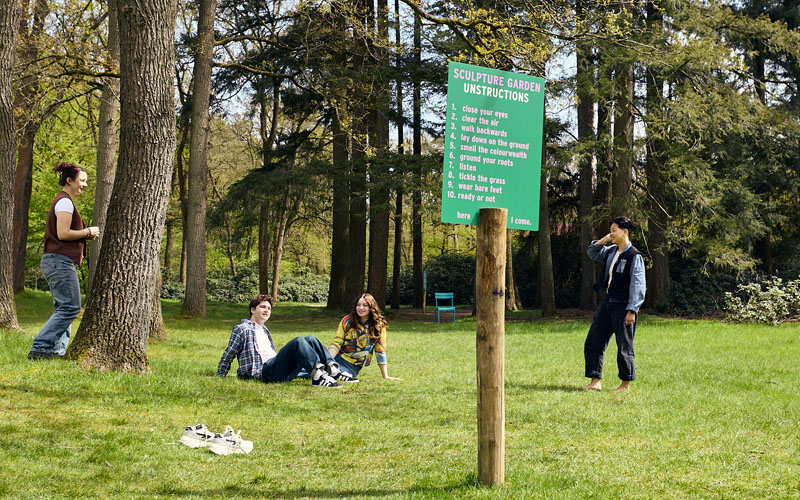 Visitors during the walking route 'the Sculpture Garden for the Trees'