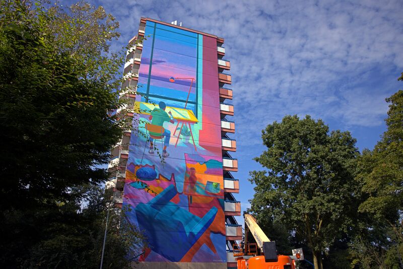 De Museum Mural in Ede van Fred Battle